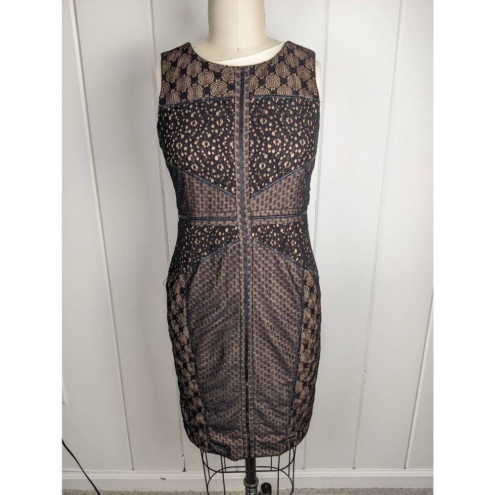 Heartloom Women's Dress Bodycon Sleeveless Back Zip Lace Black Size Medium